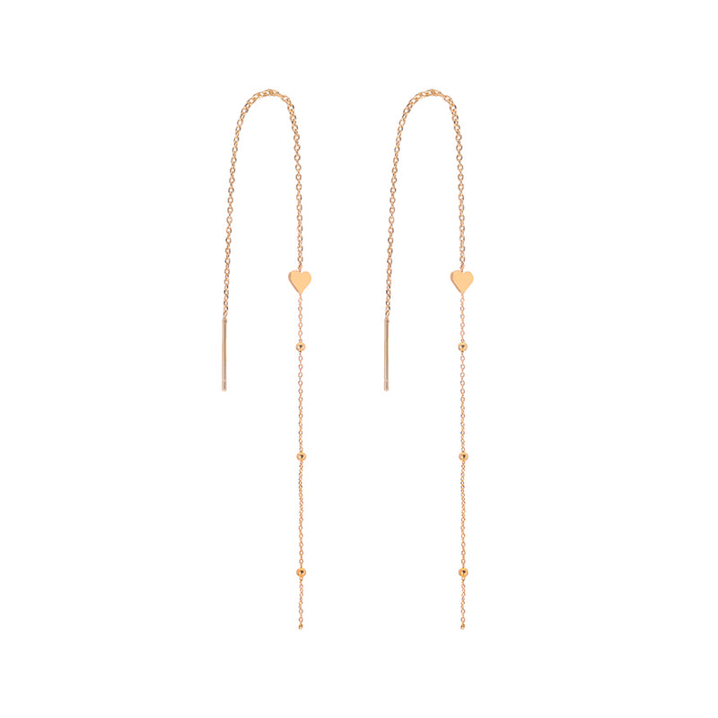 Gullbronse hjerte lang dusk øredobber