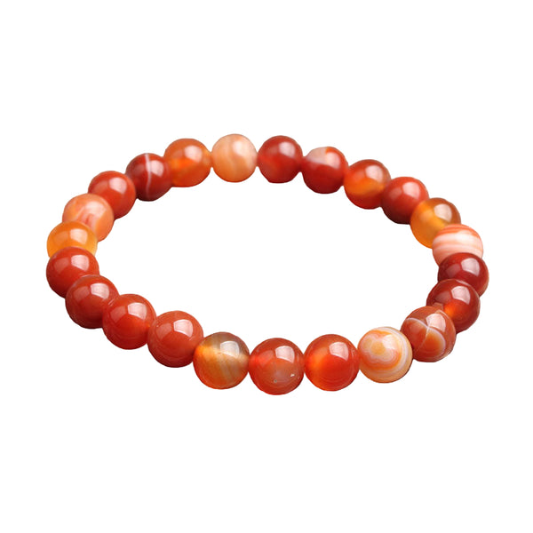 Rødt Agat Krystallarmbånd Enkel Stil, Unisex