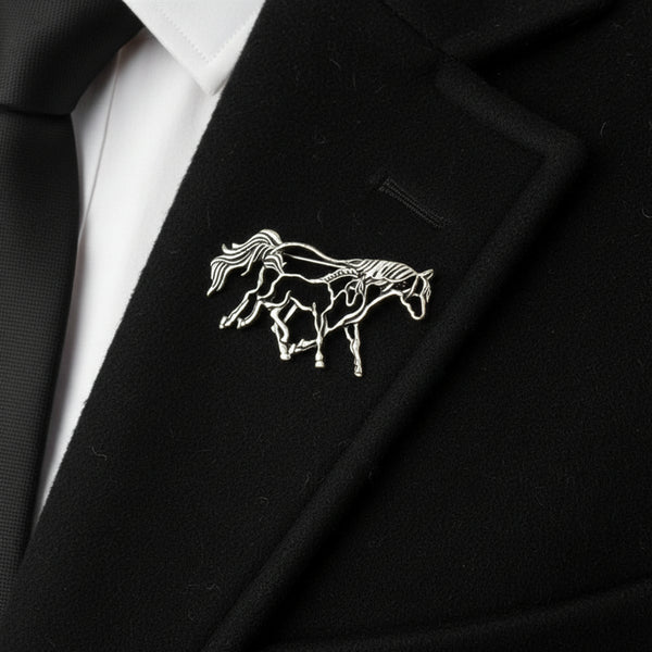 Hul Sølvbelagt Håndlaget Brosje Maxima Vindjakke/Cardigan