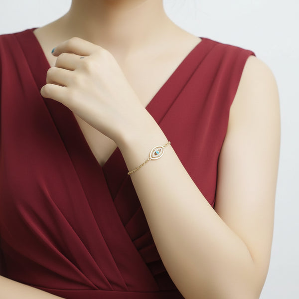 Devil's Eye Kobberarmbånd med Fargede Zirkoner  Europeisk/Amerikansk Stil