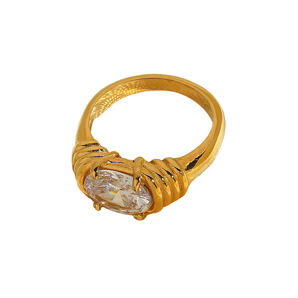 18K gullbelagt zirkon ring