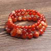 Rødt Agat Krystallarmbånd Enkel Stil, Unisex