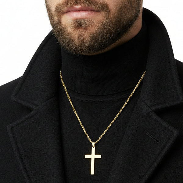Klassisk Kors Halskjede  Herre, Rustfritt Stål