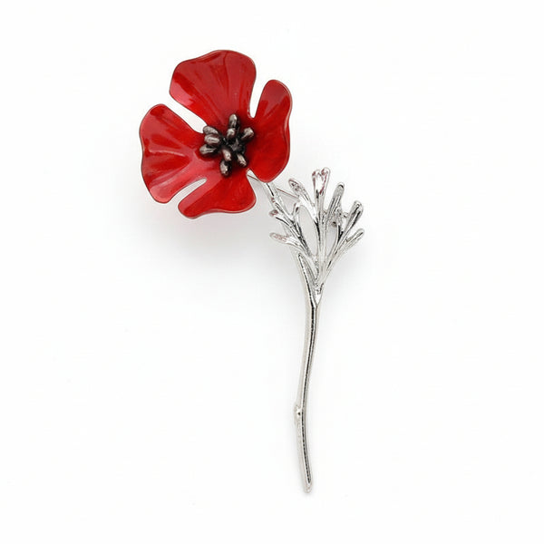 Rød Blomst Brosje