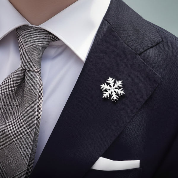 Sølv Snøkrystall Brosje Eksklusivt Tilbehør