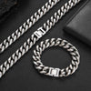 Titanstål Cuban Link Halskjede & Armbånd Hip Hop