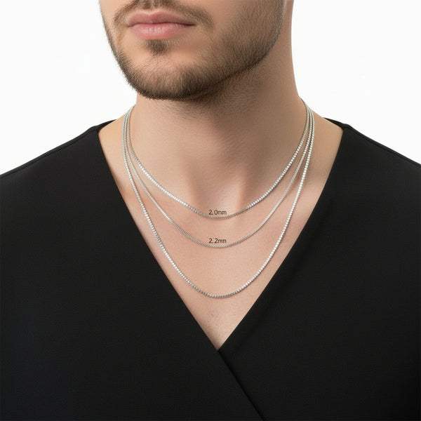 Titanstål Halskjede 2 mm Firkantet Box-kjede