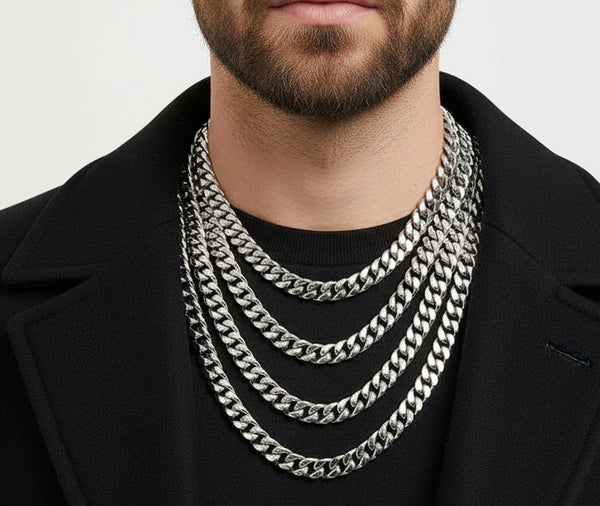 Hip Hop Cuban Link Halskjede Titanstål & Rustfritt Stål