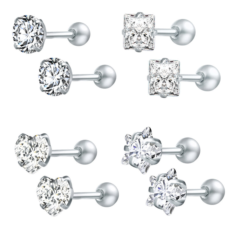 Zirkon øredobber i rustfritt stål  øreben-spiker