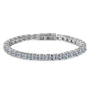 S925 sølv armbånd tennisballstil, zirkonium, dame