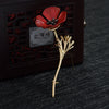 Rød Blomst Brosje