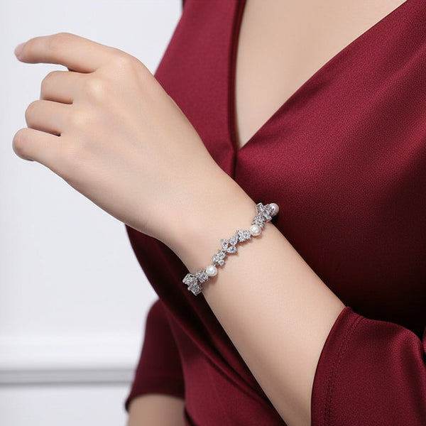 Rimelig Luksus Perle- og Zirkonarmbånd