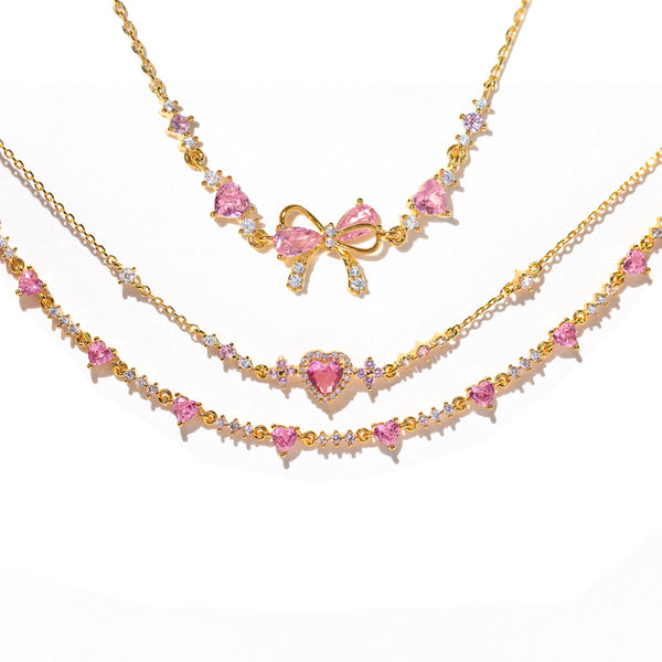 Søtt sløyfehjerte-armbånd rhinestone