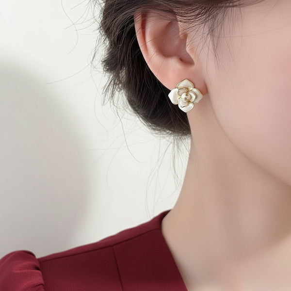 Blomst perle-studs  øredobber for kvinner