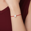S925 Sølv Lotus Rød Tauarmbånd – Dame
