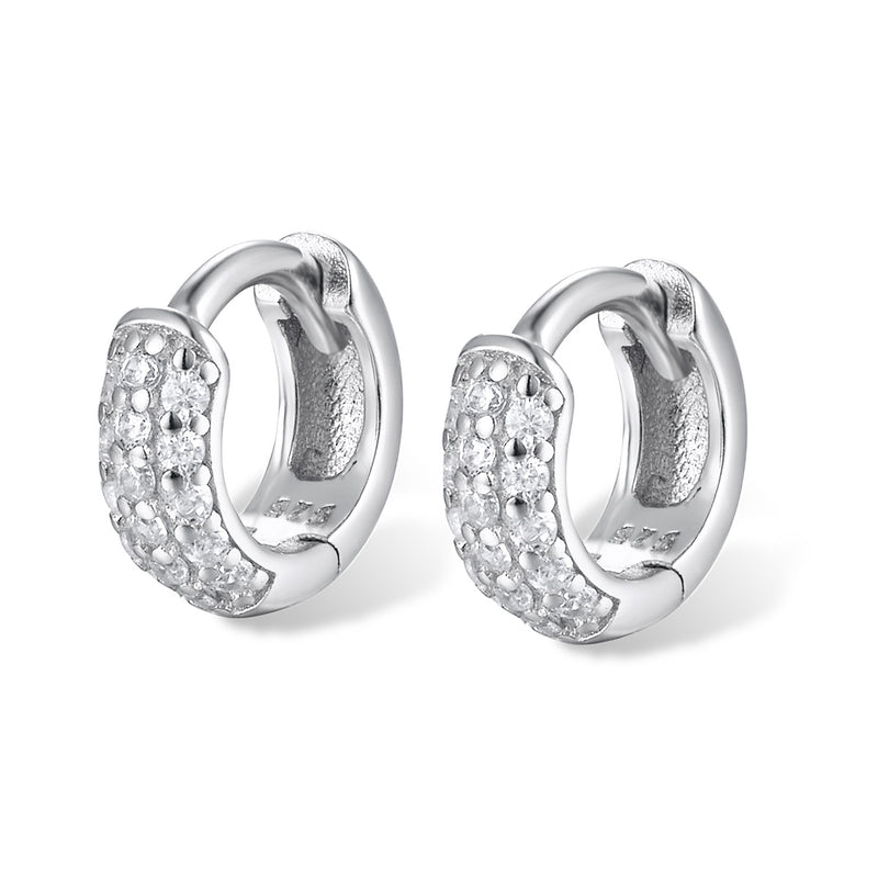 Amy chunky pave hoops – øredobber i 925 sølv