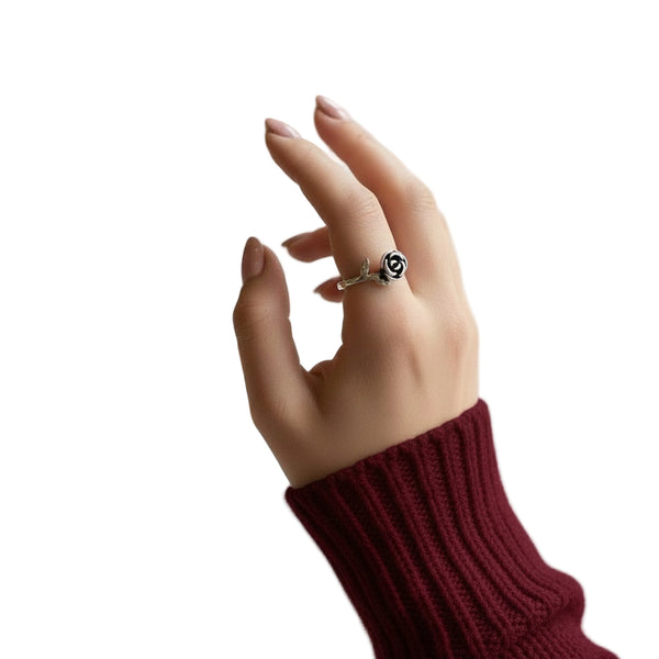 S925 sølv vintage rosering