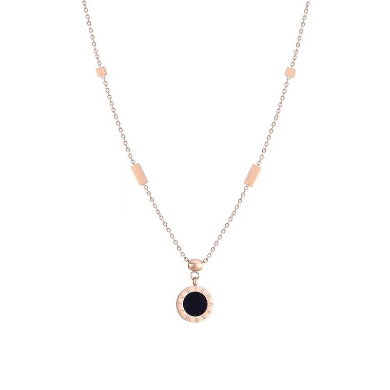 ZAKOL romersk tall skivehalskjede gullchoker