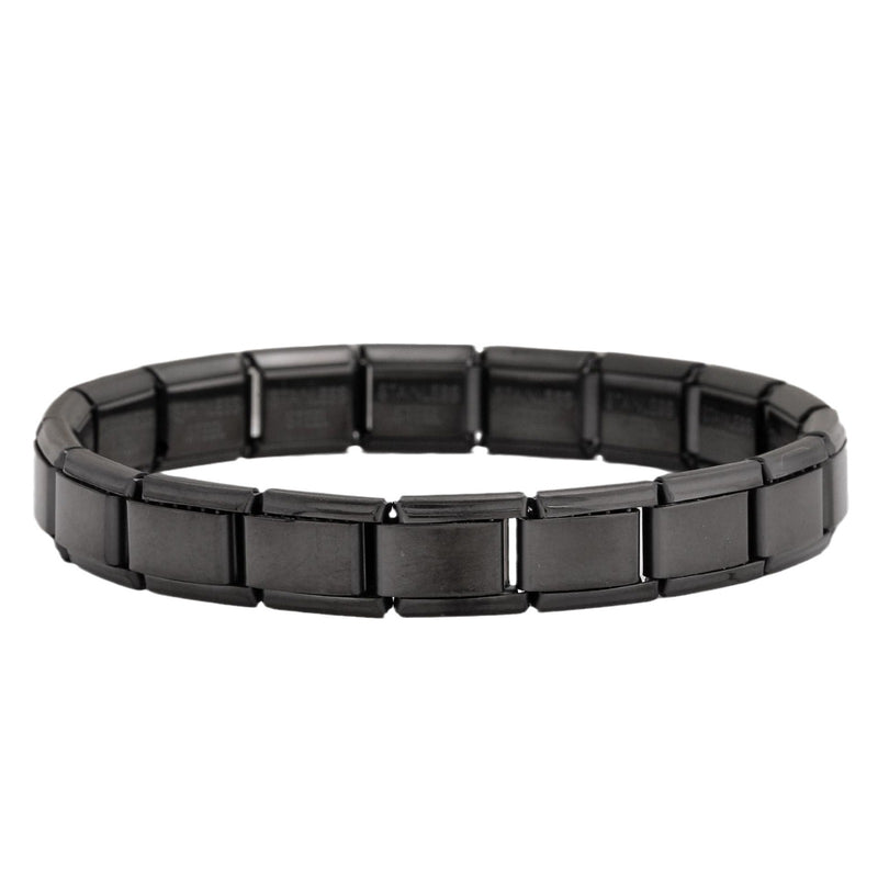 9 mm italiensk elastisk armbånd  Rustfritt stål, mote DIY for kvinner