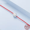 S925 Sølv Lotus Rød Tauarmbånd – Dame