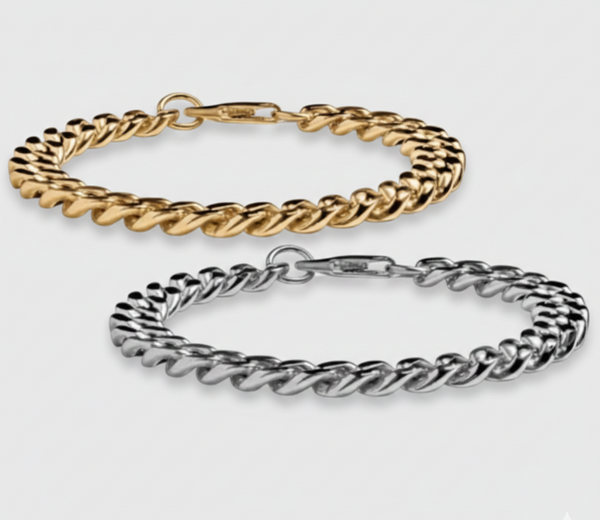 Hiphop kubansk armbånd rustfritt stål, Figaro, unisex