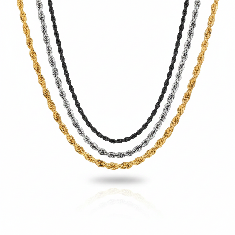 Motetrendy tvillingsvridd kjede rustfritt stål