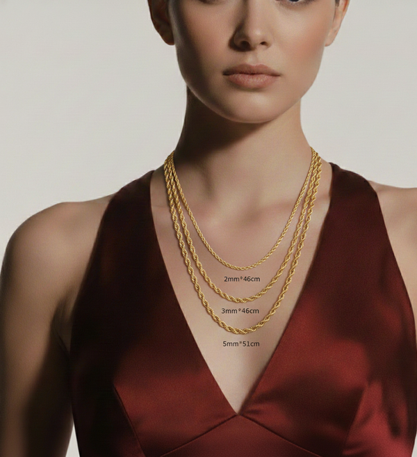 Motetrendy tvillingsvridd kjede rustfritt stål