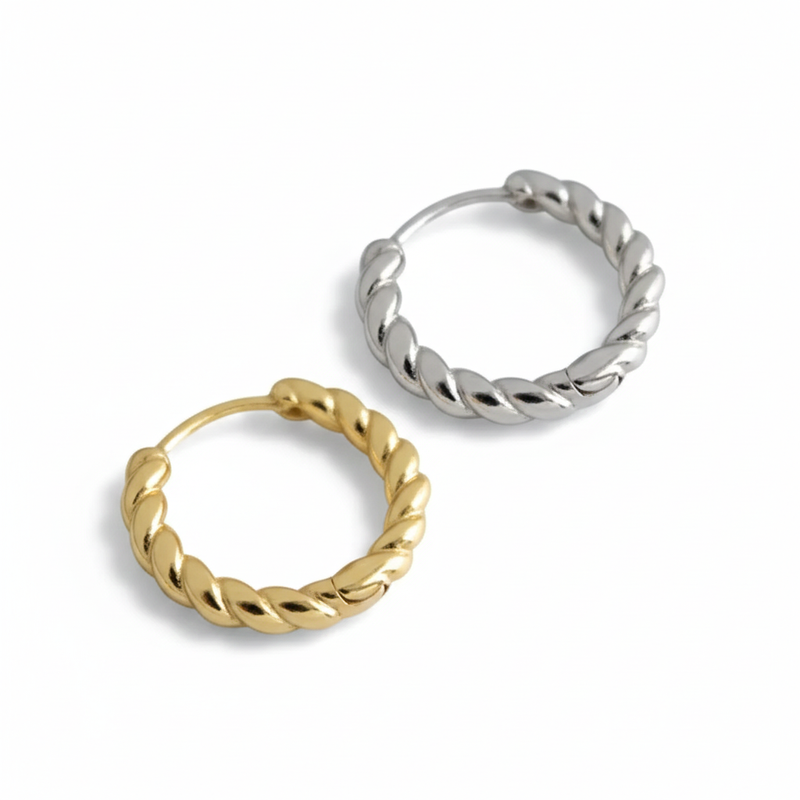 Trendy sirkelformede gulløreringer enkelt design