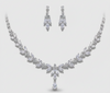 3-pc strass smykkesett halskjede & øredobber