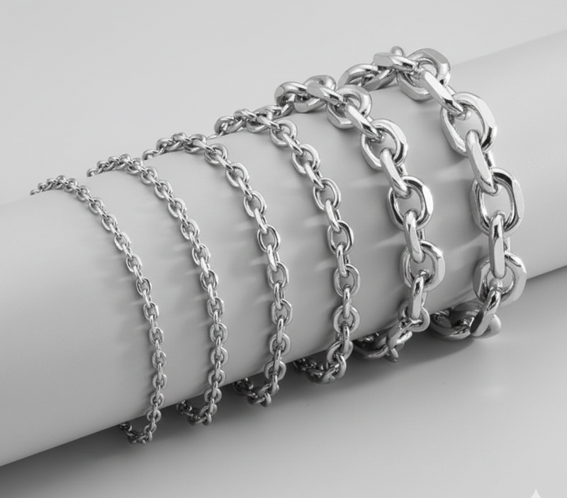 3-pk kubansk armbånd rustfritt stål, sølv