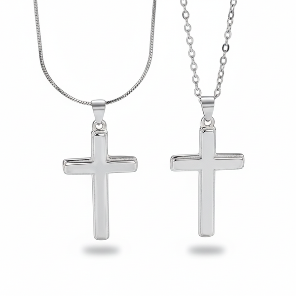 Vnox Korskjede – Sølvfarget Rustfritt Stål