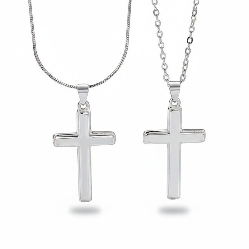 Vnox Korskjede – Sølvfarget Rustfritt Stål