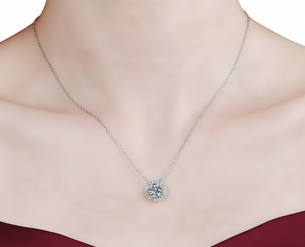 925 Sølv Moissanitt Halskjede for Dame