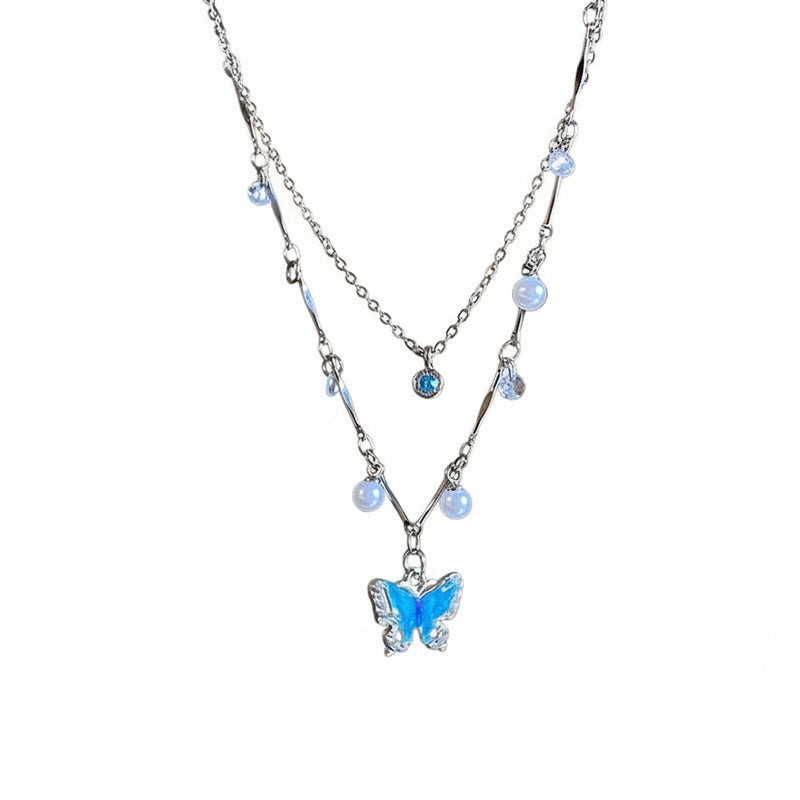 Blå Perle Sommerfugl Anheng