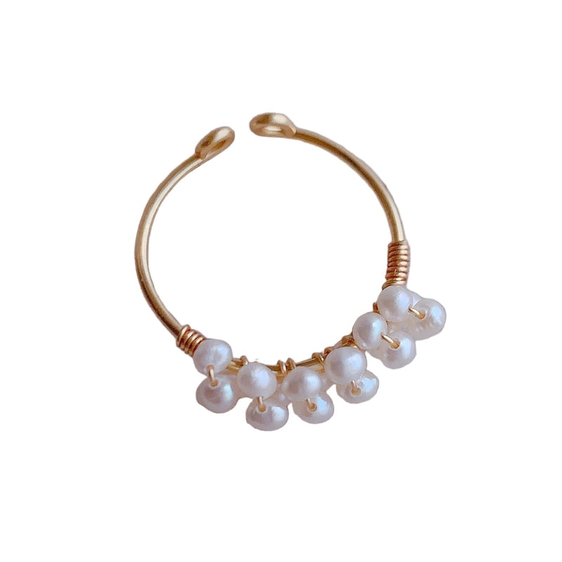 Ferskvannsperle innpakket ring – søt og eksklusiv