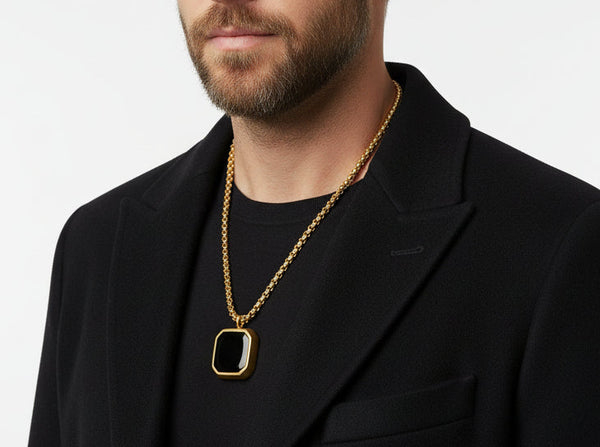 Rustfritt Stål Epoxy Firkantet Halskjede