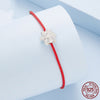 S925 Sølv Lotus Rød Tauarmbånd – Dame