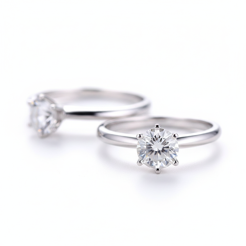 PT950 Platina Moissanitt Forlovelsesring