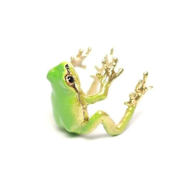 Cute Tree Frog Ear Clip & Adjustable Ring
