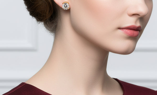 Zirkon-studs i rustfritt stål –elegant og tidløs