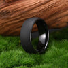 8 mm Buet Overflate Tungsten Ring  Elektrisk Sort Sandblasting, Unisex